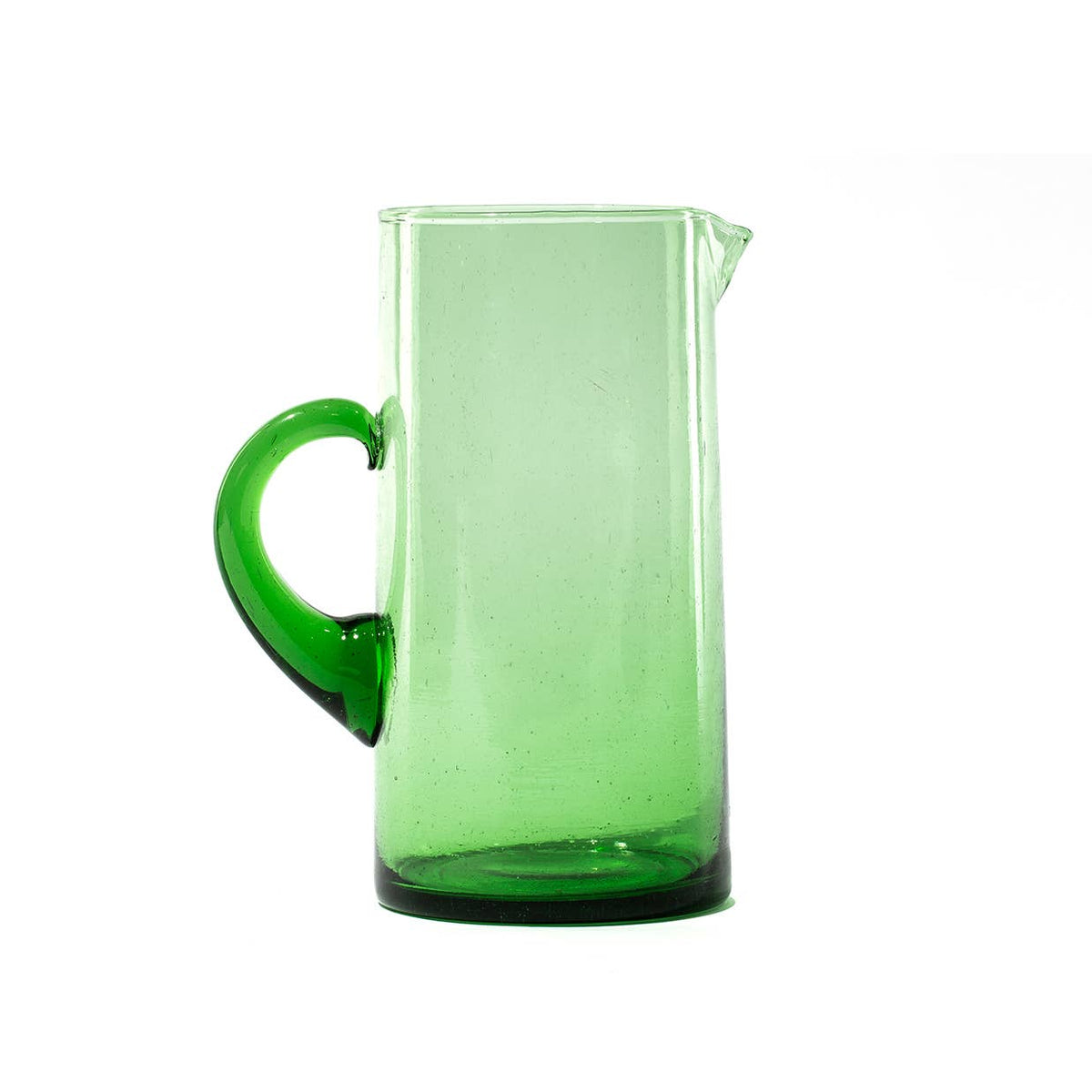 MOROCCAN HAND BLOWN PITCHER | GREEN