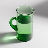 MOROCCAN HAND BLOWN PITCHER | GREEN