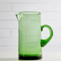 MOROCCAN HAND BLOWN PITCHER | GREEN