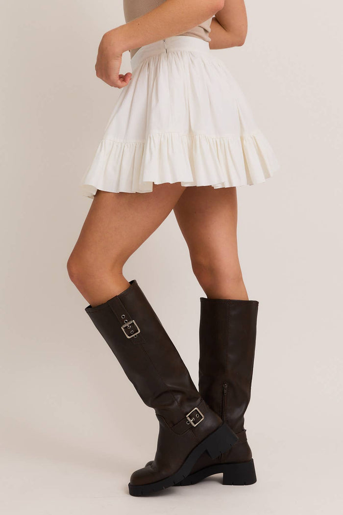 BUBBLE HEM MINI SKIRT