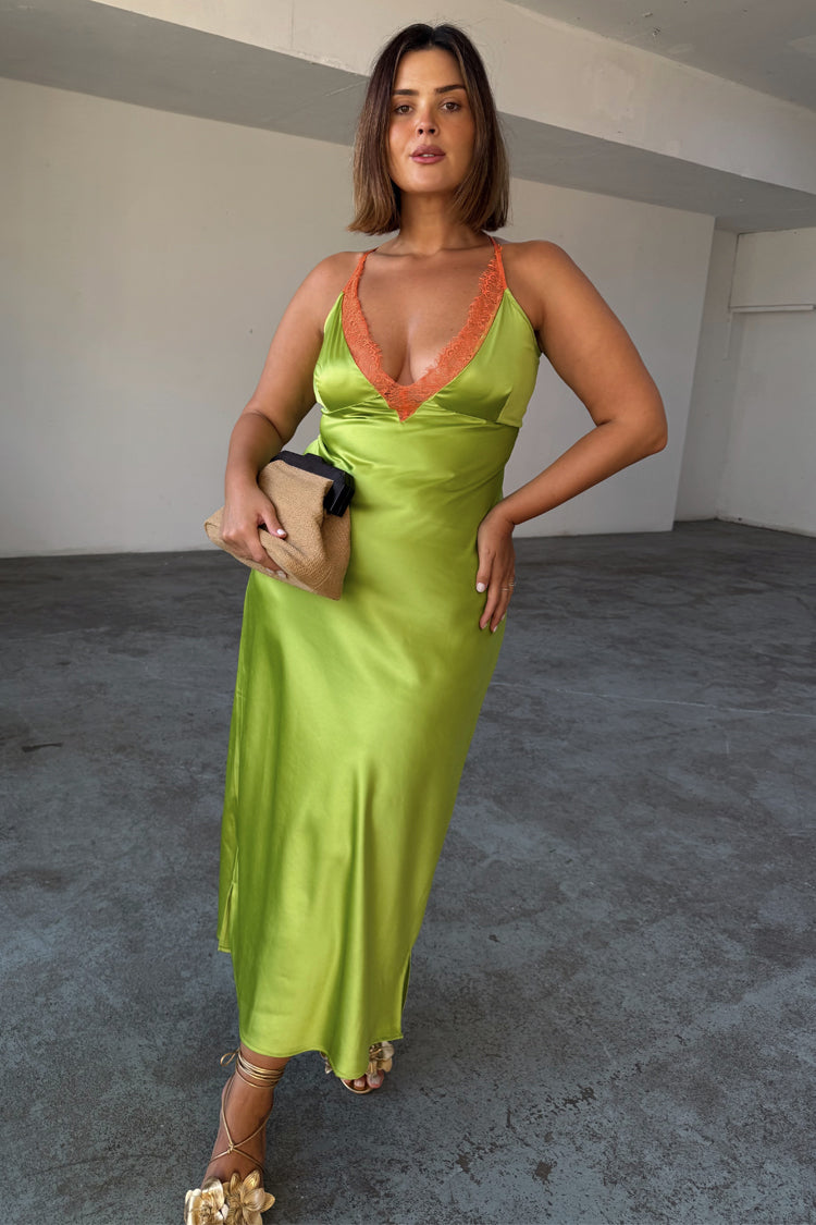 LIME AND CORAL LILY DRESS