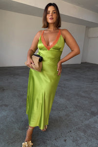 LIME AND CORAL LILY DRESS