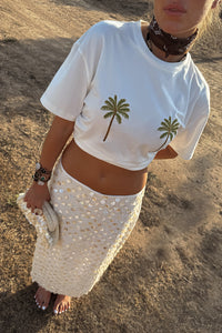 EMBROIDERED PALM T-SHIRT