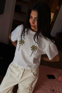 EMBROIDERED PALM T-SHIRT