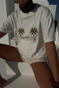 EMBROIDERED PALM T-SHIRT