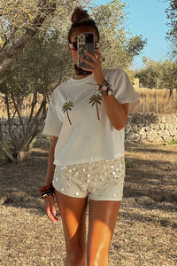 EMBROIDERED PALM T-SHIRT