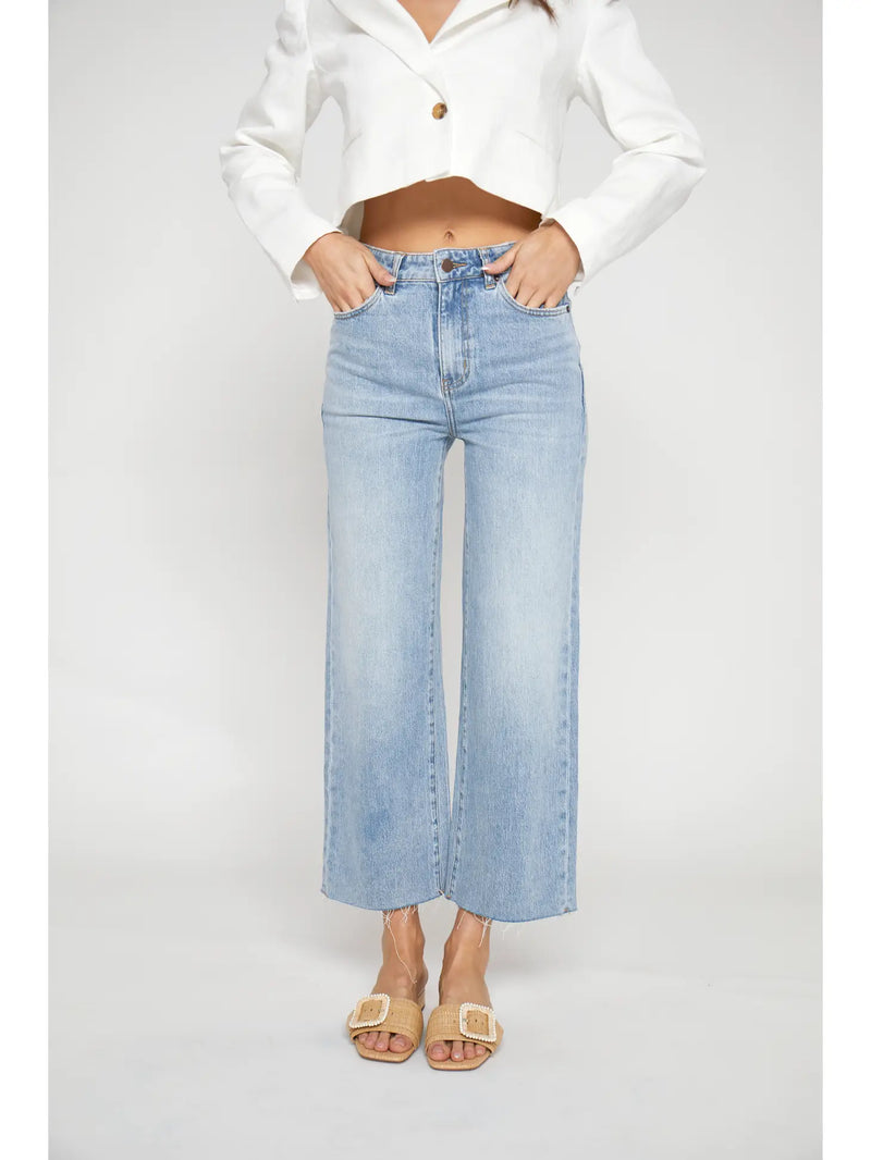 ABERDEEN WIDE LEG CROP | LIGHT INDIGO