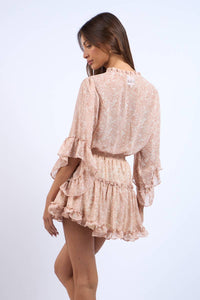 YOUNG DEER RUFFLE TIERED MINI DRESS