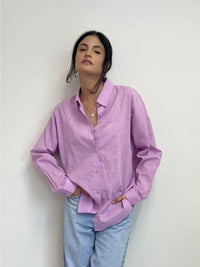 LINEN BUTTON DOWN | LAVENDER