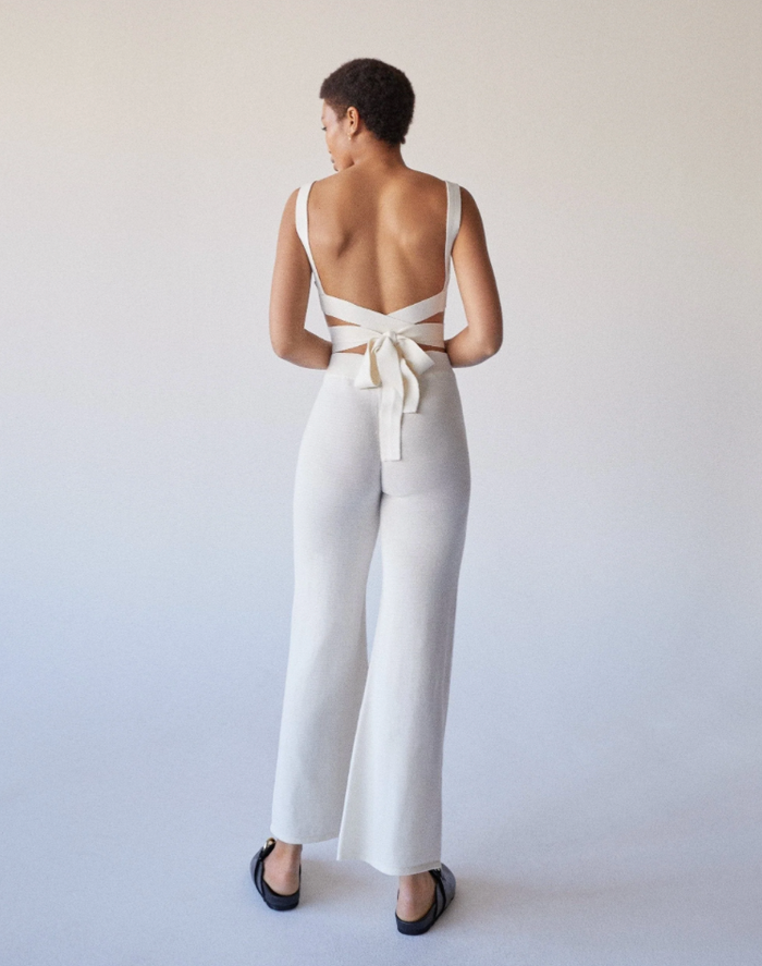 EASY WIDE KNIT PANTS | IVORY