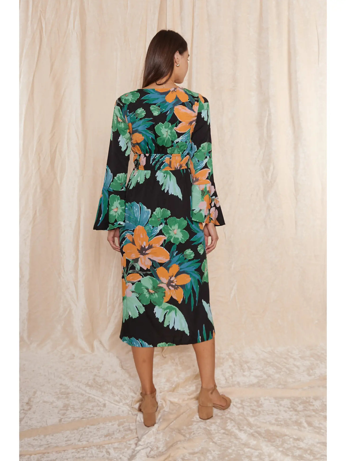 FLOWER LONG SLEEVE MAXI