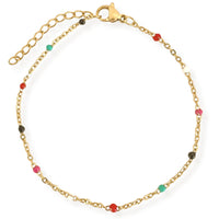 GWEN COLORFUL DAINTY ENAMEL BEADED BRACELET