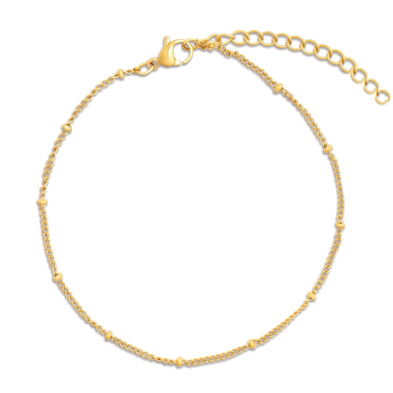 HELSA DAINTY BEADED CHAIN ANKLET