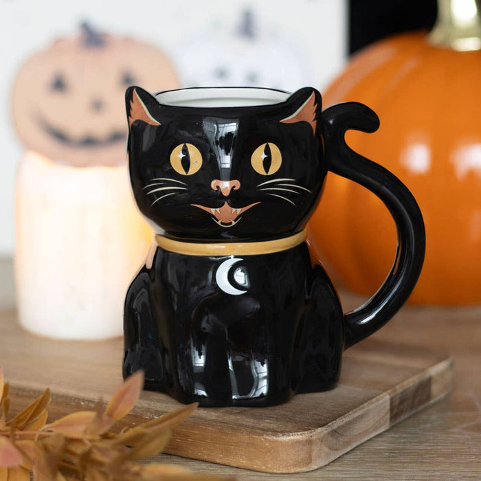 SPOOKY BLACK CAT HALLOWEEN MUG