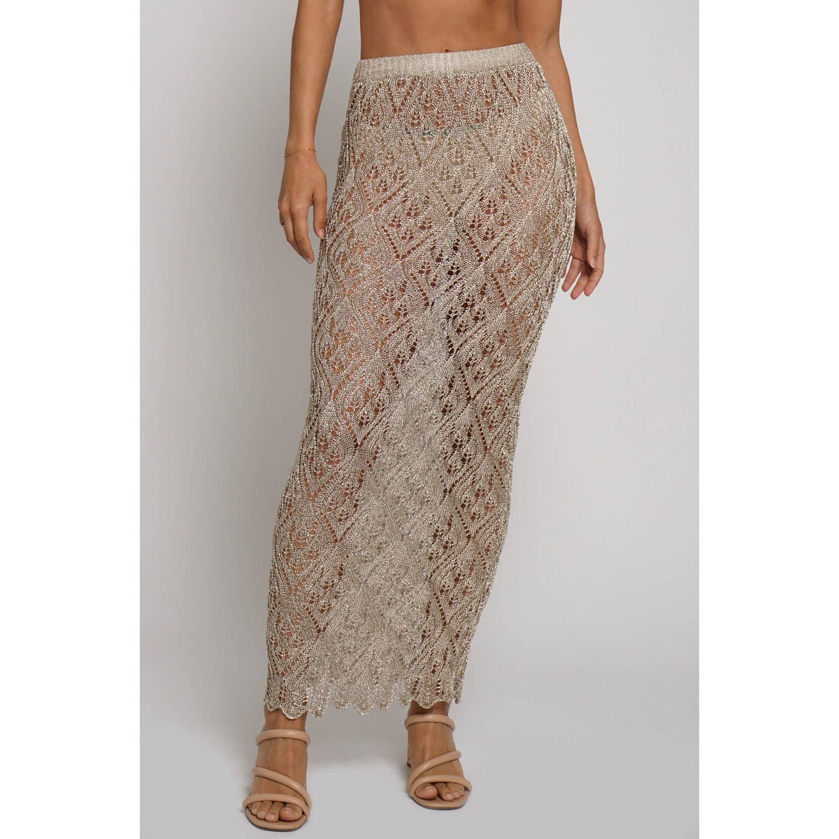 CRYSTAL KNIT MAXI SKIRT