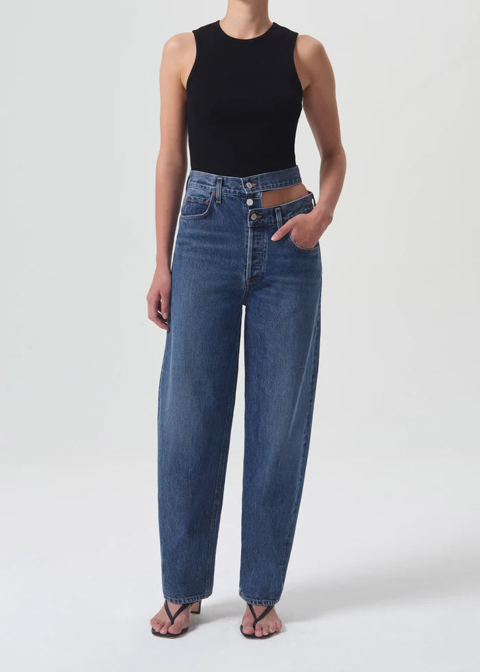 BROKEN WAISTBAND JEAN HIGH RISE