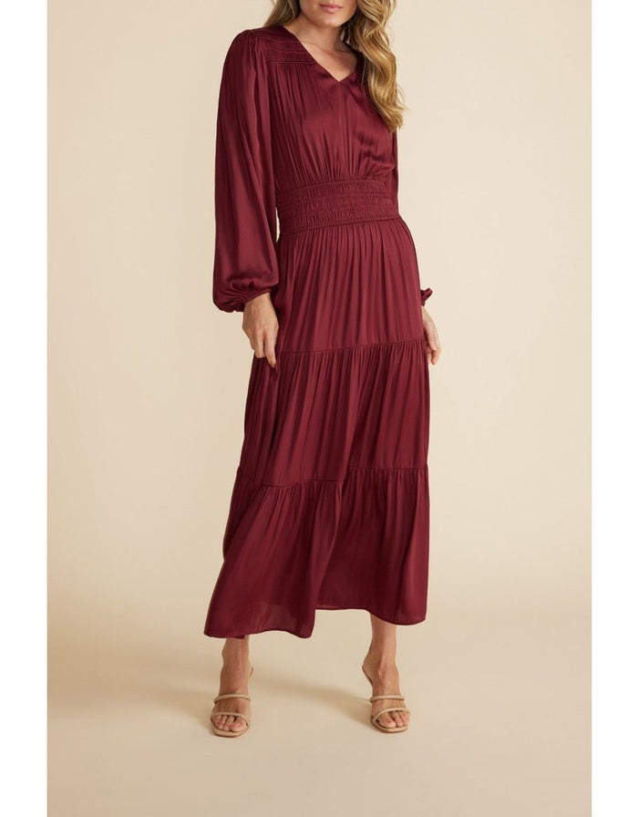 ELVINA TIERED MIDI DRESS